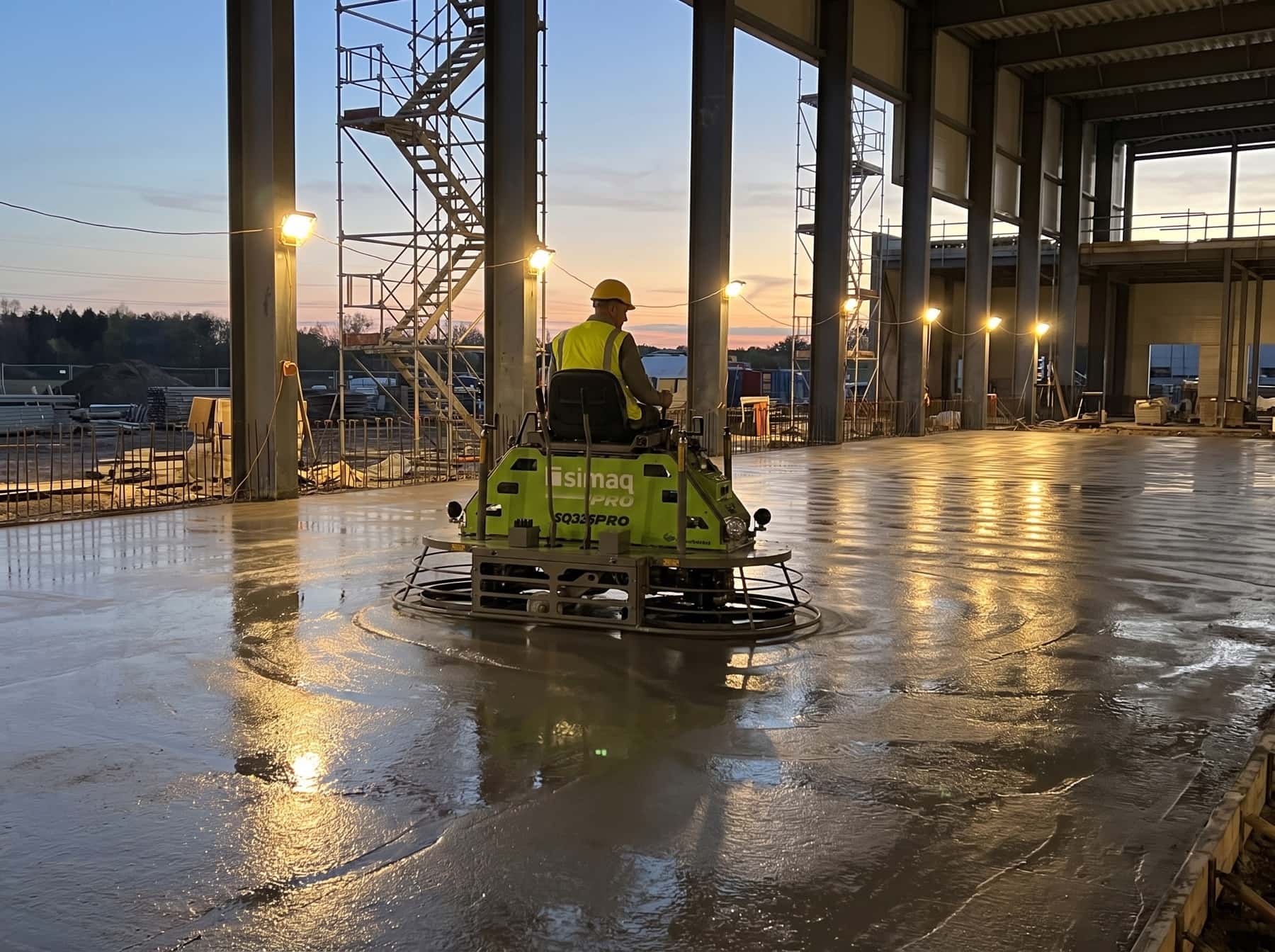 Ride-on trowel — Industrial finishing