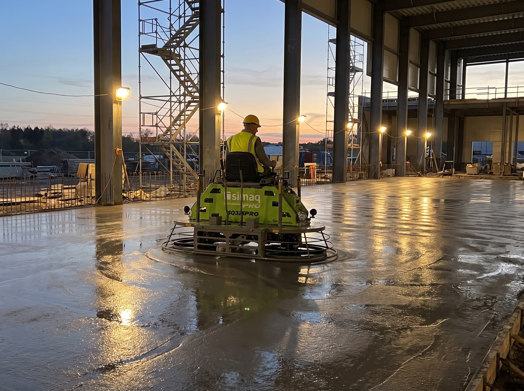 Ride-on trowel — Industrial finishing