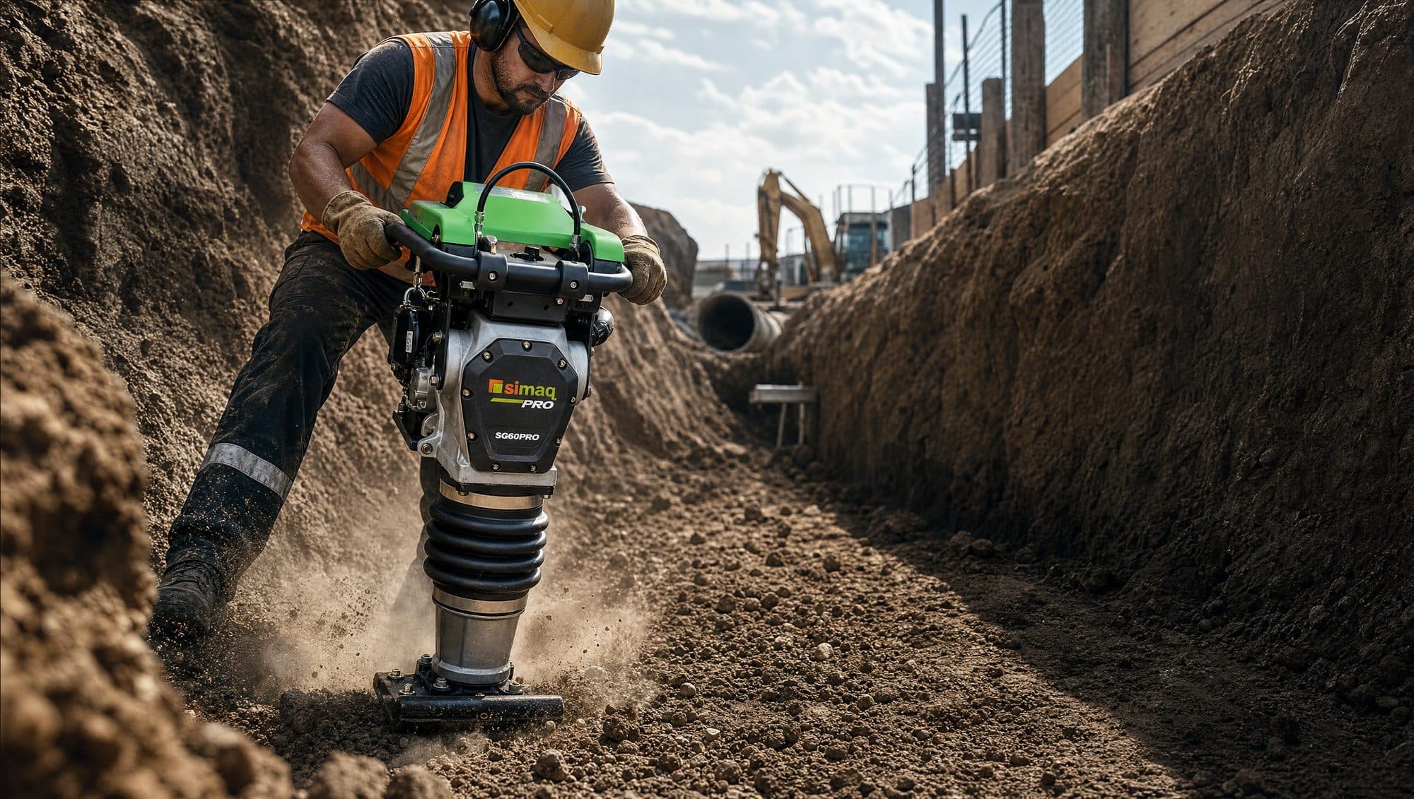 Vibratory compactor SQ60 PRO 2 — on the job
