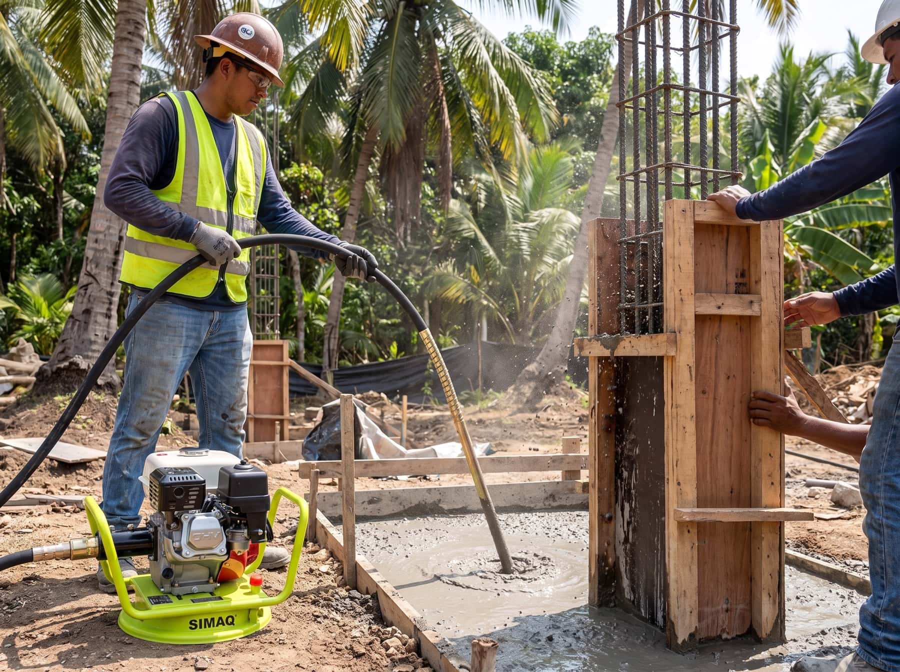 Concrete vibrators — Column consolidation