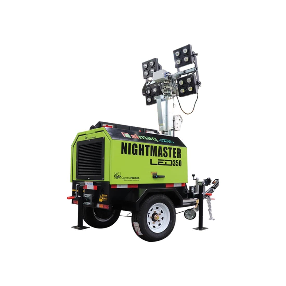 SIMAQ NIGHTMASTER LED 350 light tower with telescopic mast and trailer