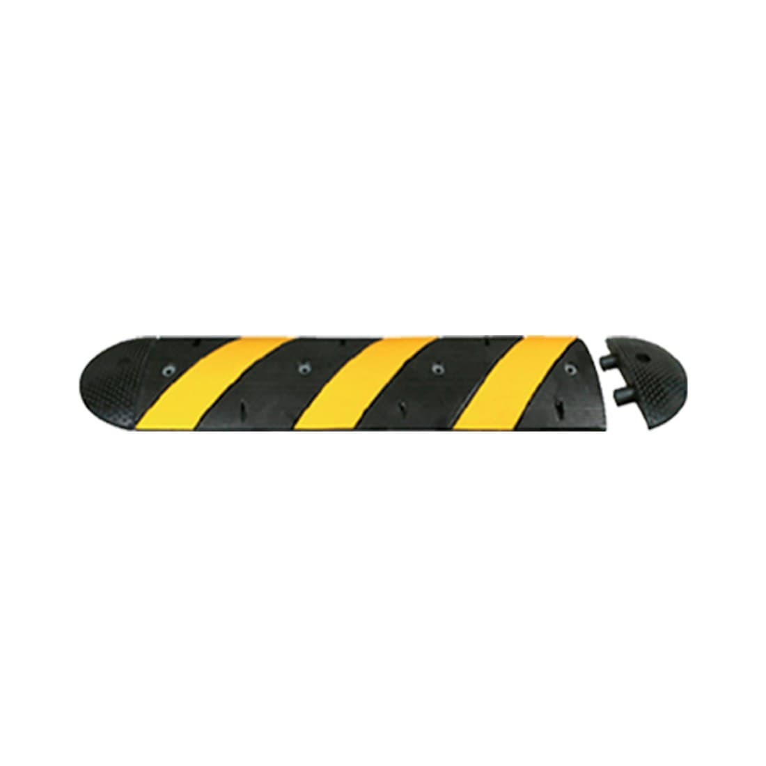 Black and yellow rubber speed bump